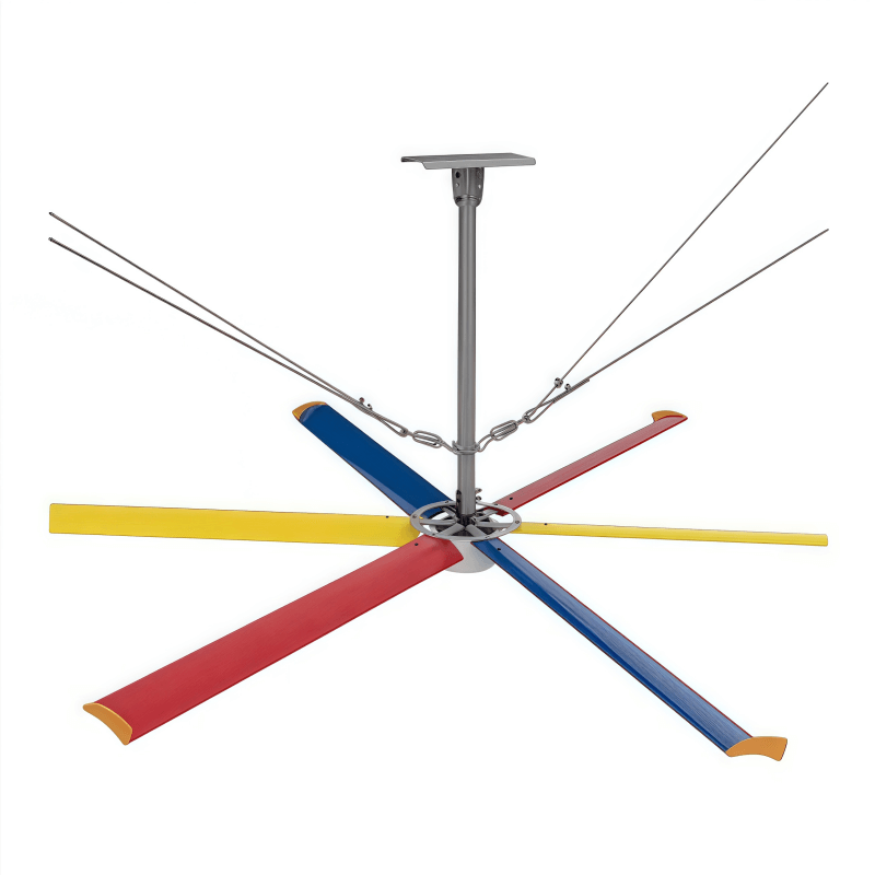 2.1-3.8m permanent magnet hvls ceiling fan (colorful blades)