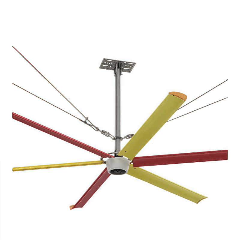2.1-3.8m permanent magnet hvls ceiling fan (colorful blades)