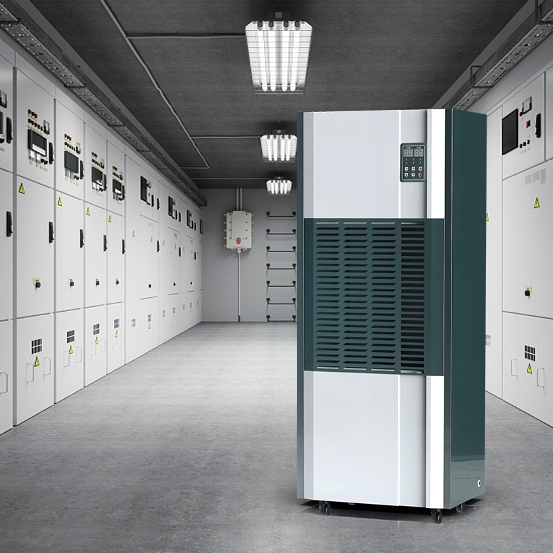 The dehumidifier is placed in the warehouse