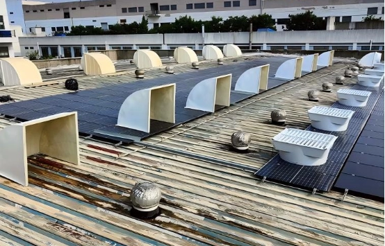 rooftop-mounted FRP exhaust fan
