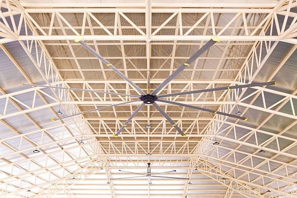 HVLS big fan under metal roof